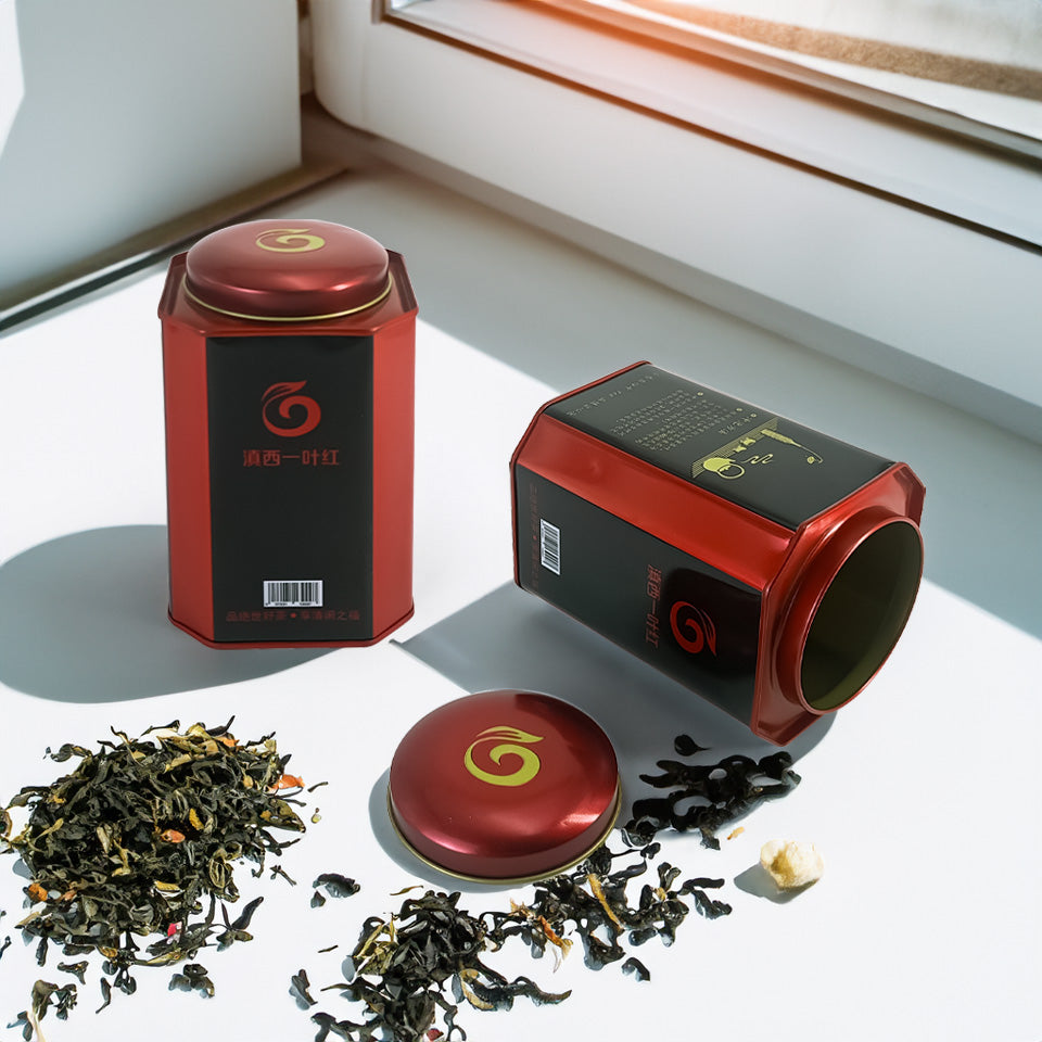 Dongguan Jinyuanbao customized Octagonal tea metal tin boxes